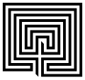 path through square Cretan labyrinth