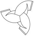Snoldelev stone horns interlaced in incomplete Borromean rings pattern (original PNG)